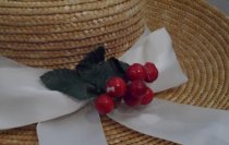 Straw Hat with Cherries